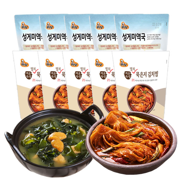 미당 성게미역국 5팩 + 멸치묵은지김치찜 5팩 - 상품 이미지