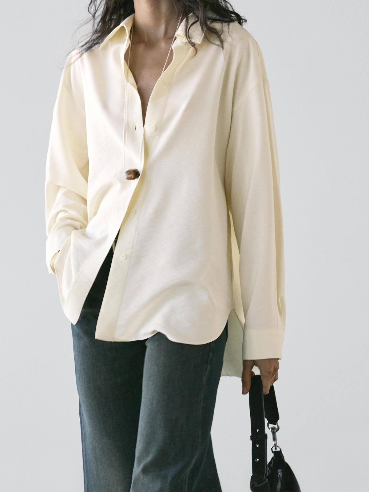 마시모두띠 오버사이즈 아이보리 롱슬리브 셔츠 5106/706 OFF WHITE - 상세 이미지 5