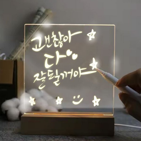 인테리어 led 메모 보드 탁상 메모판 스탠드 데스크 미니 조명 - 상품 이미지