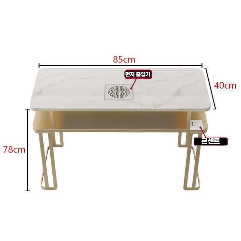네일아트 책상 뷰티샵 손톱 먼지 흡입 테이블 싱글테이블 단품 가로 85cm - 상세 이미지 3
