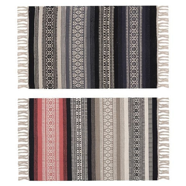 핸드메이드 순면 러그 북유럽 에스닉 러그 침실 거실 매트 발코니