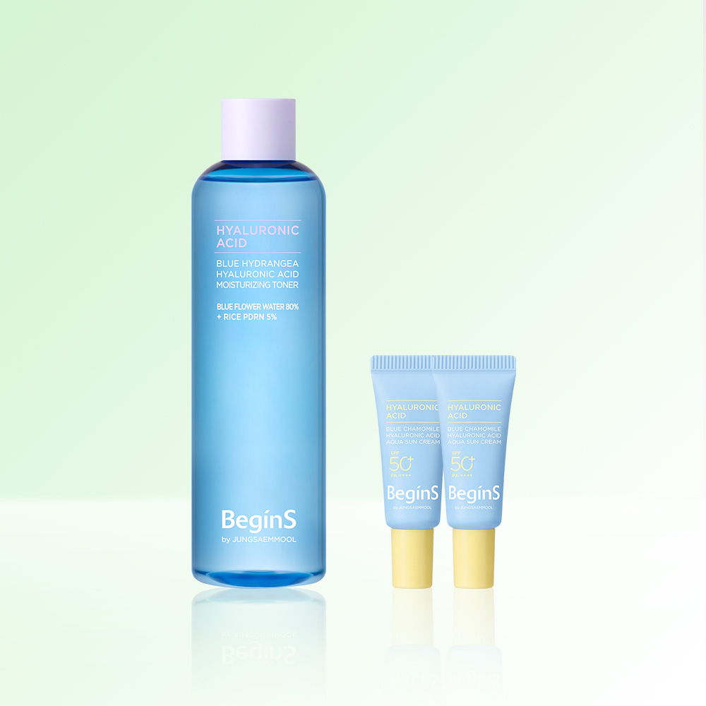 비긴스 바이 정샘물 블루 수국 히알루론산 수분 토너 300ml - 상품 이미지