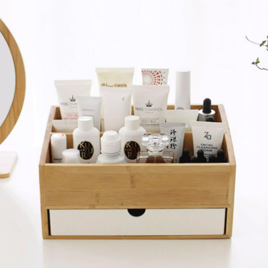 내추럴 큐브 미니 우드 수납함 리빙박스 Natural Cube Storage Box S