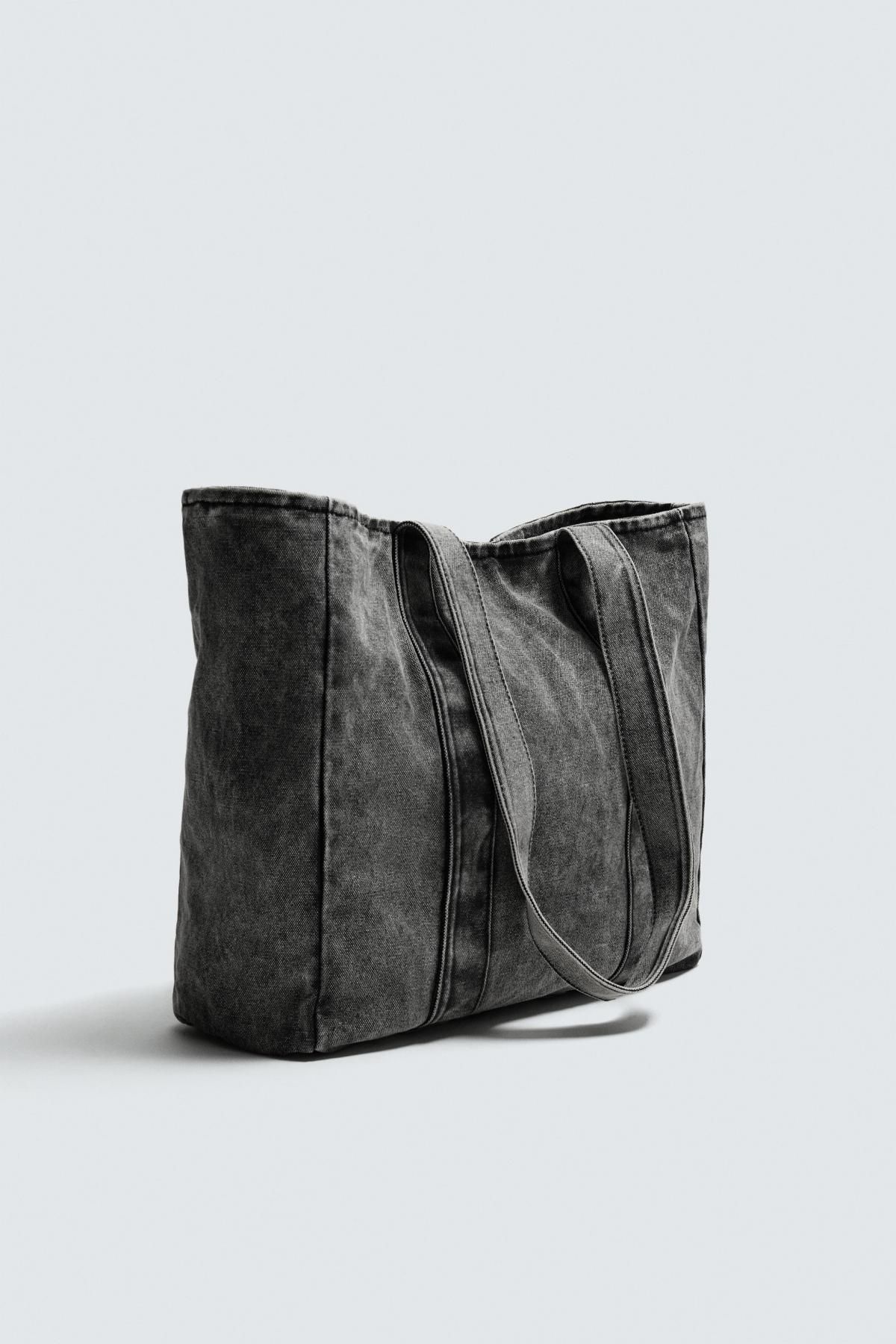 자라 빈티지 워싱 데님 토트백 3309/720 BLACK - 상세 이미지 2