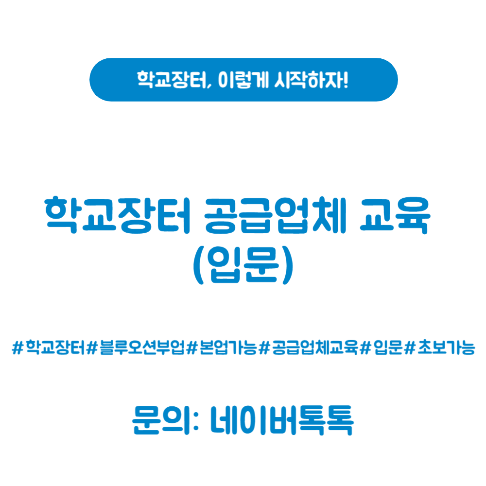 학교장터 공급업체 입문과정 1:1 맞춤교육 컨설팅 S2B 온라인 오프라인 부업 본업 초보가능 - 상품 이미지