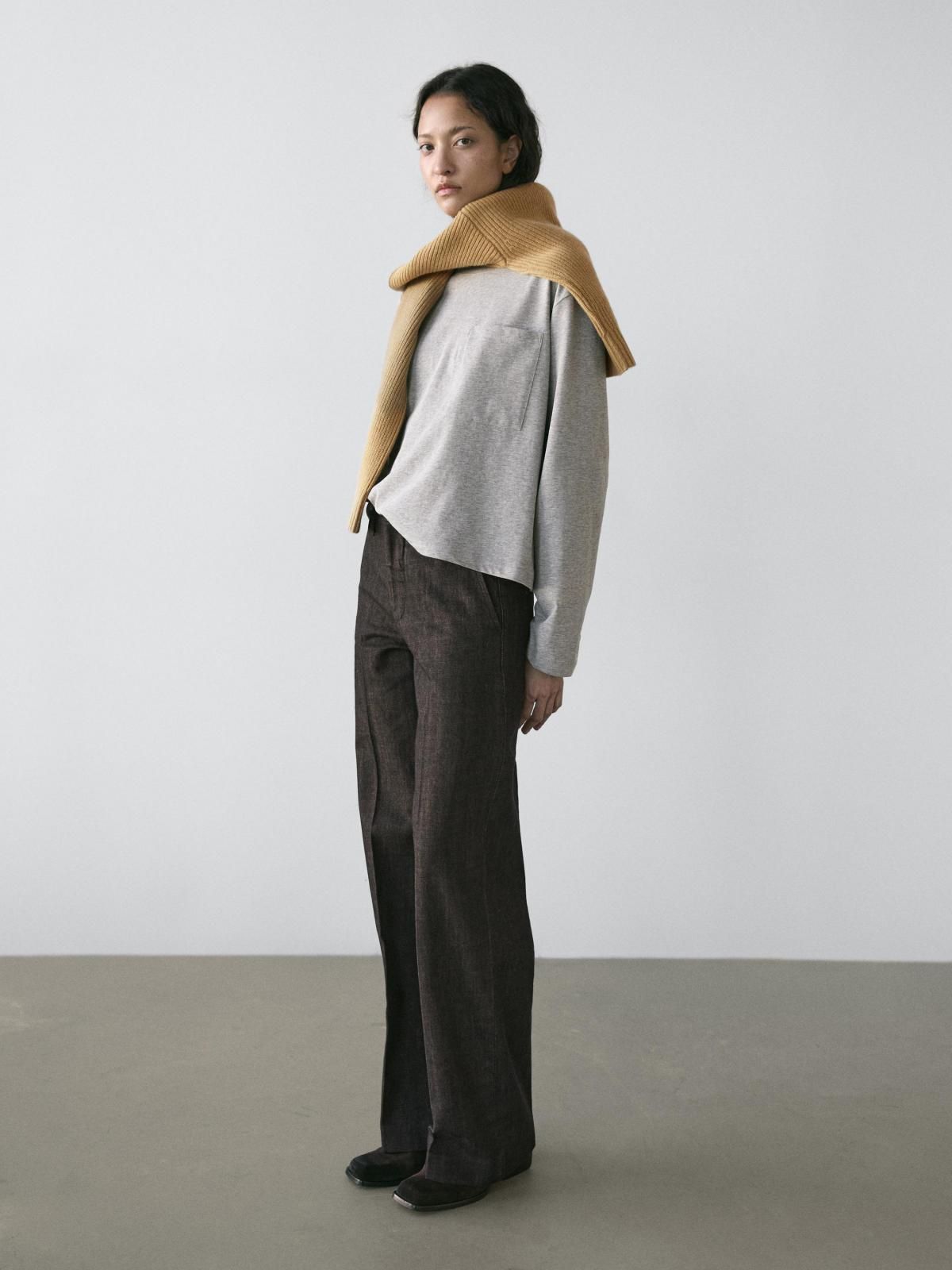 마시모두띠 데님 미드웨이스트 와이드핏 청바지 5037/937 NATURAL GREY - 상세 이미지 4