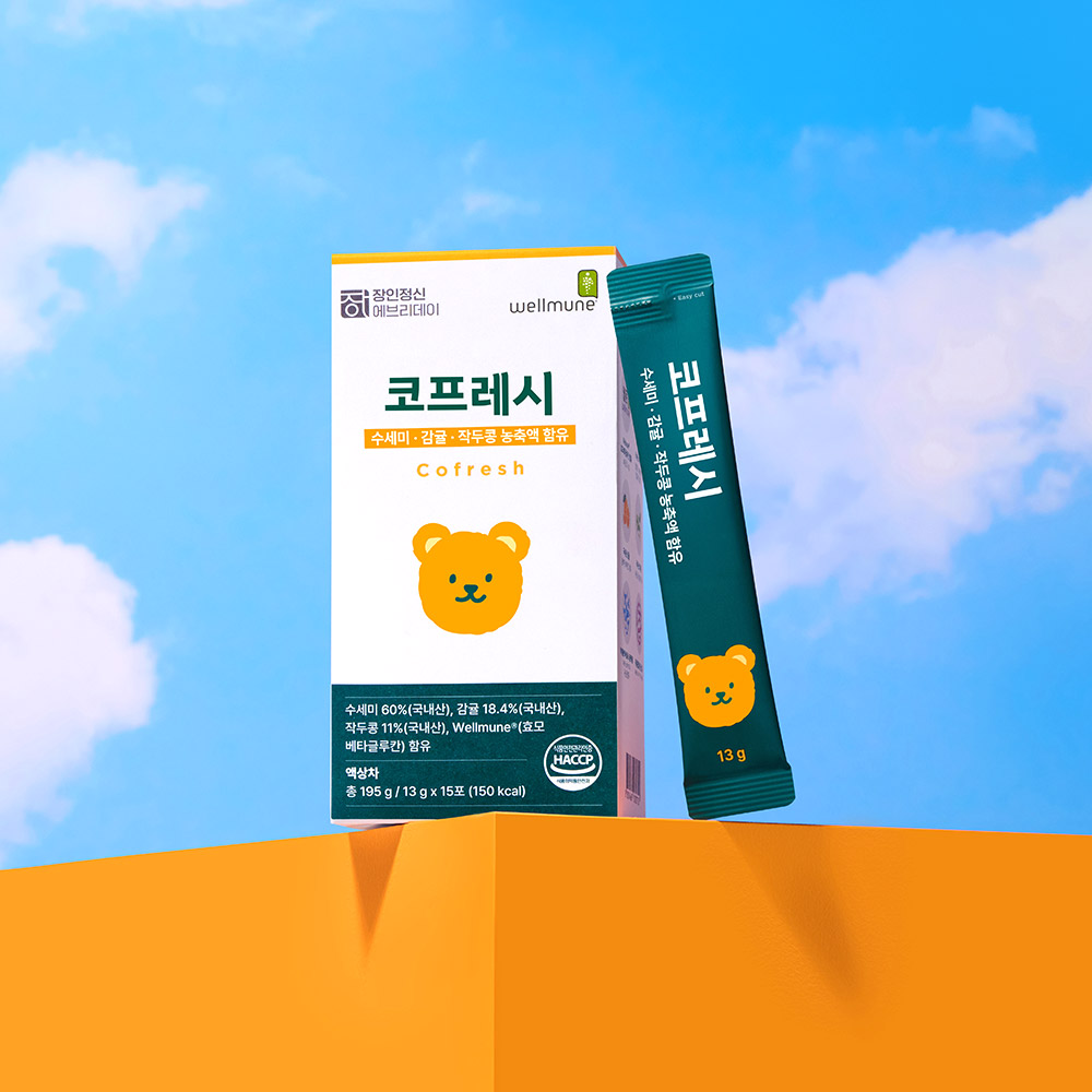 국내산 100% 수세미즙 작두콩즙 어린이 성인 베타글루칸 웰뮨 코프레시 15포, 1개 - 상품 이미지