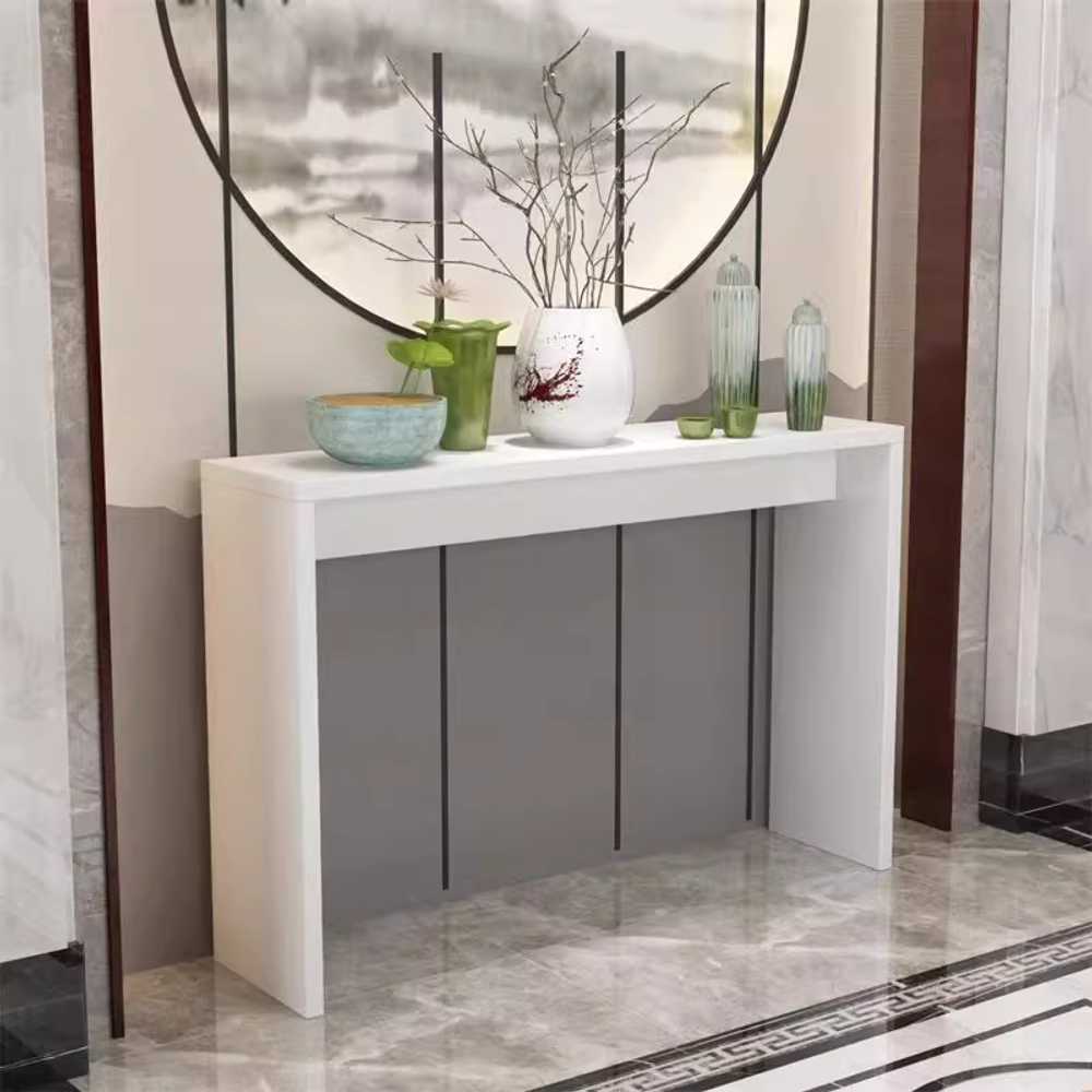 세라믹 콘솔 테이블 현관 입구 포인트 장식 인테리어 100x100cm 화이트 - 상품 이미지