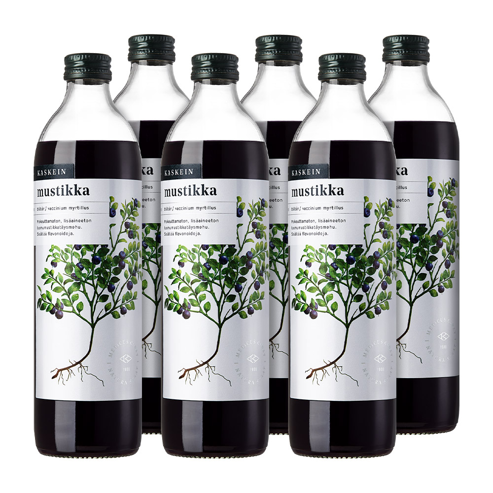 [증정행사] 핀란디아 핀란드산 카스케인 블루베리 원액 주스 500ml 6병 + 전용보틀 증정