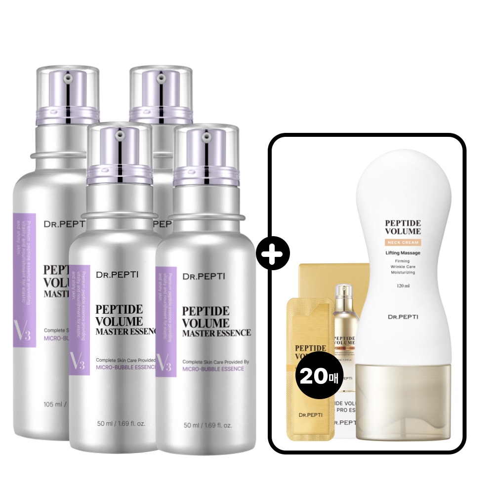 닥터펩티 펩타이드 볼륨 마스터 에센스 105mlx2개+50mlx2개+넥크림+20매입 버블 제형 거품에센스 - 메인 이미지