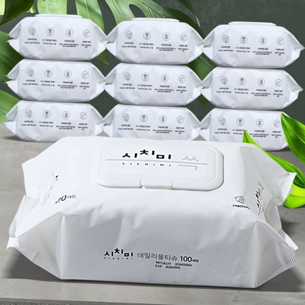 두꺼운 물티슈 국민물티슈 캡형 물티슈 100매 대용량 데일리