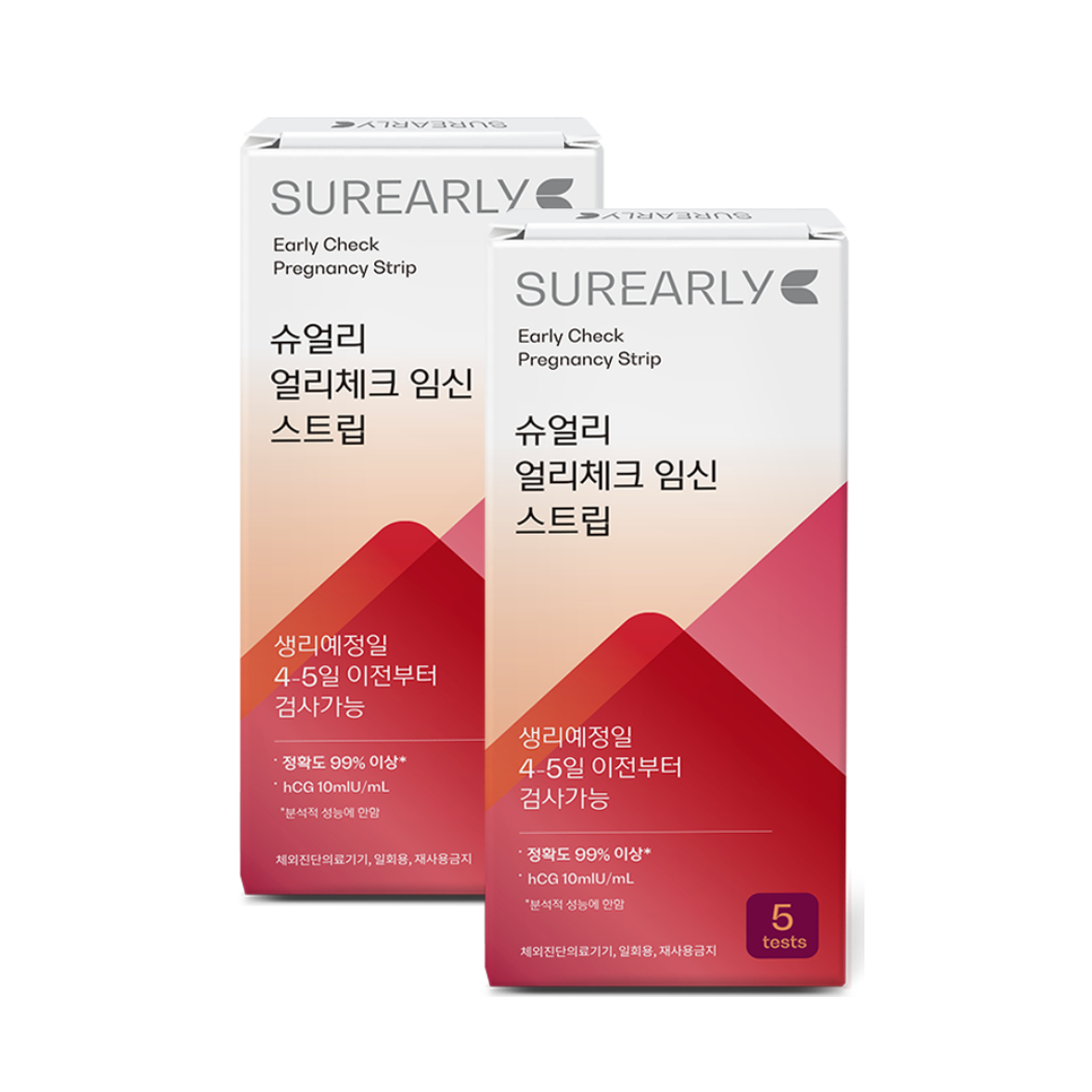 [국산]슈얼리 얼리체크 임신테스트기 5회분 2박스 임테기 추천 제품 이미지