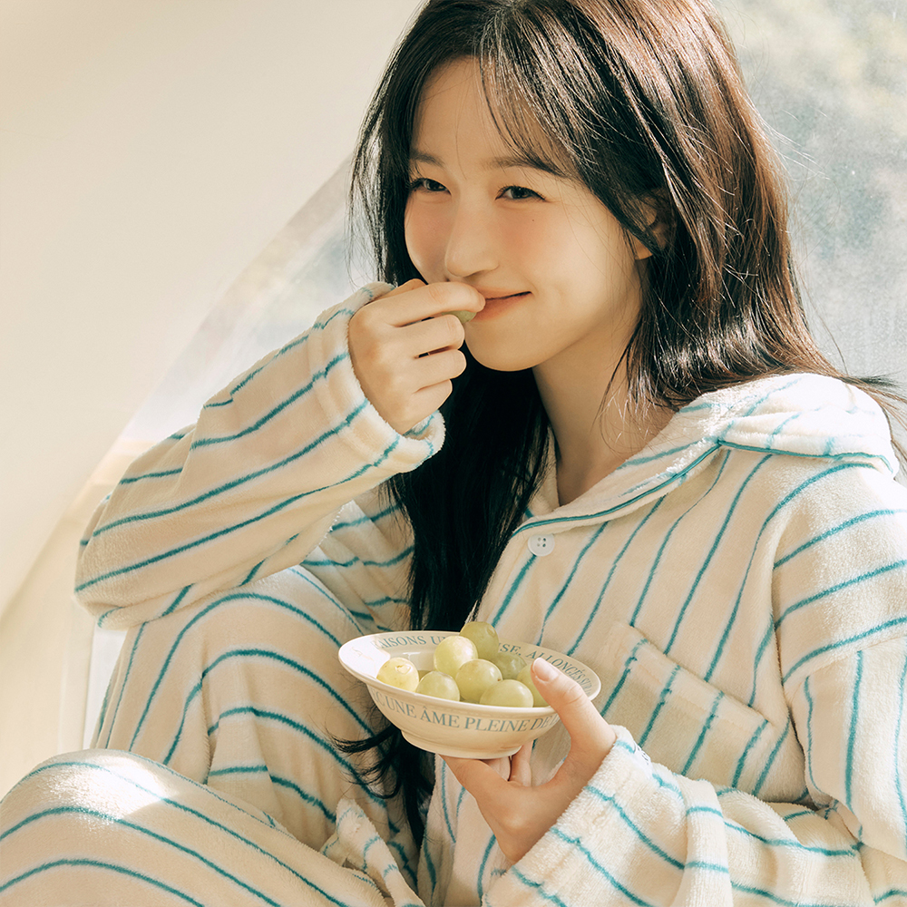 [도씨x해원'Pick][2PACK] 플러피 크리미 긴팔 커플 수면 잠옷 세트 홈웨어 제품 이미지