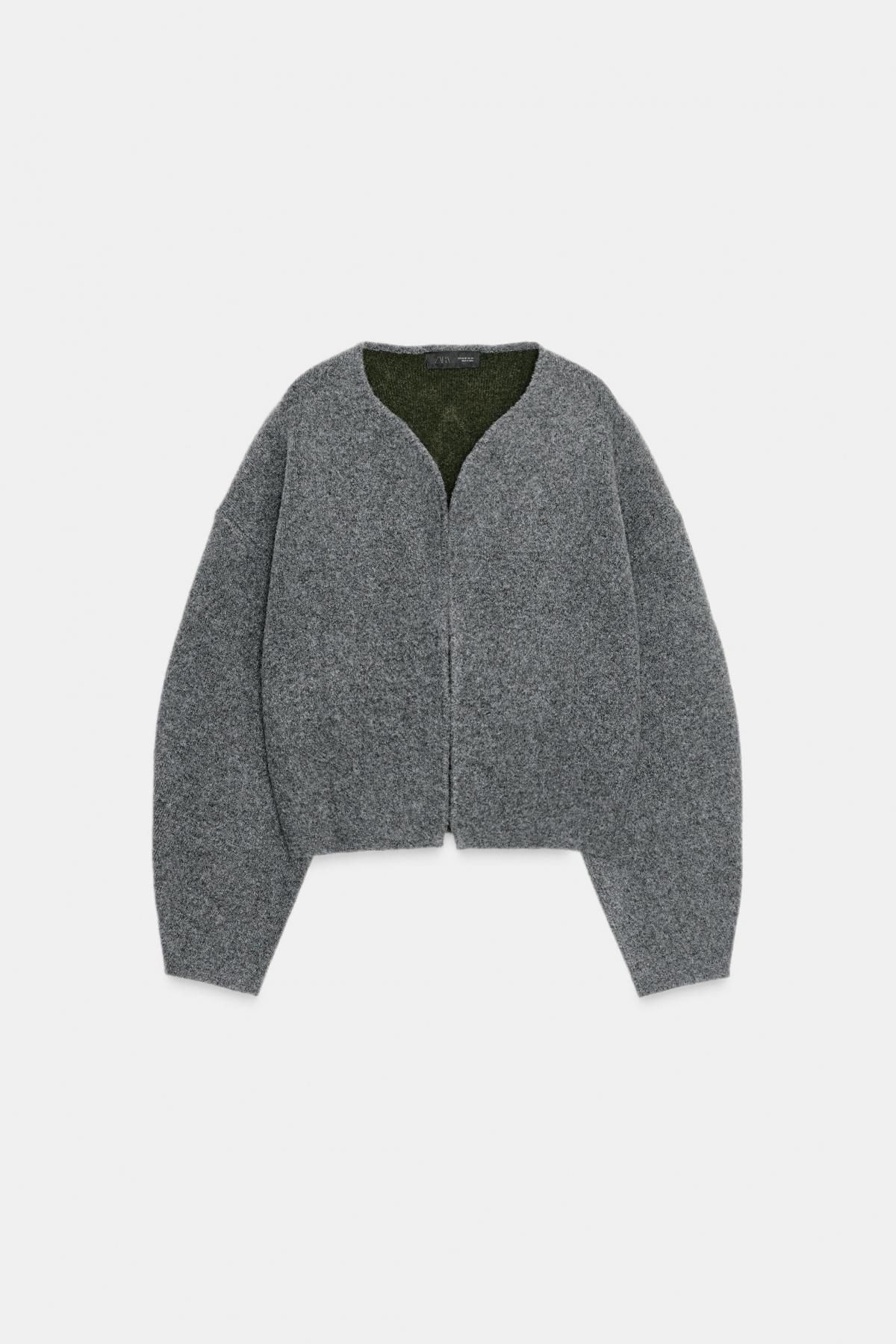 자라 더블페이스 오픈 가디건 그레이 9598/254 GREY - 상품 이미지