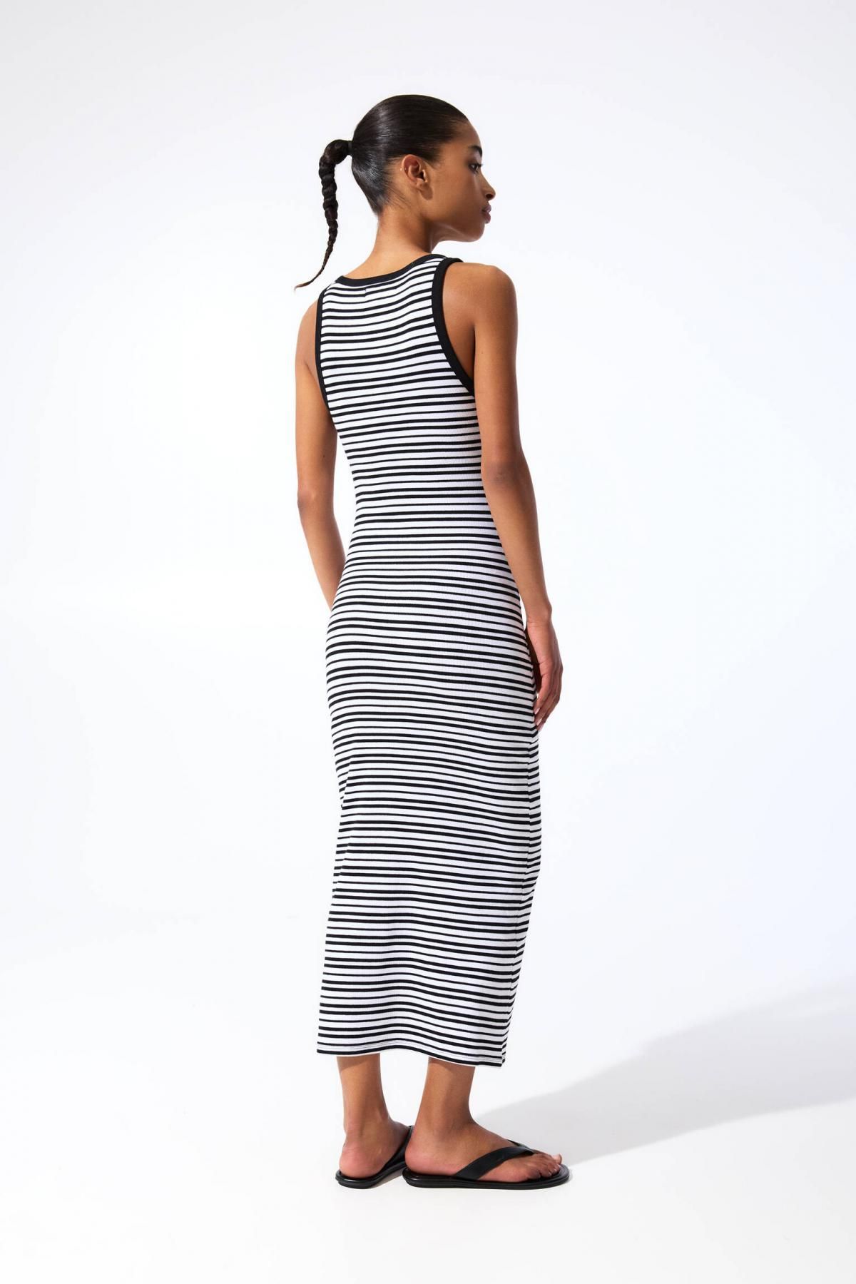 풀앤베어 스트라이프 립 미디 원피스 슬리브리스 7394/208 STRIPED - 상세 이미지 3