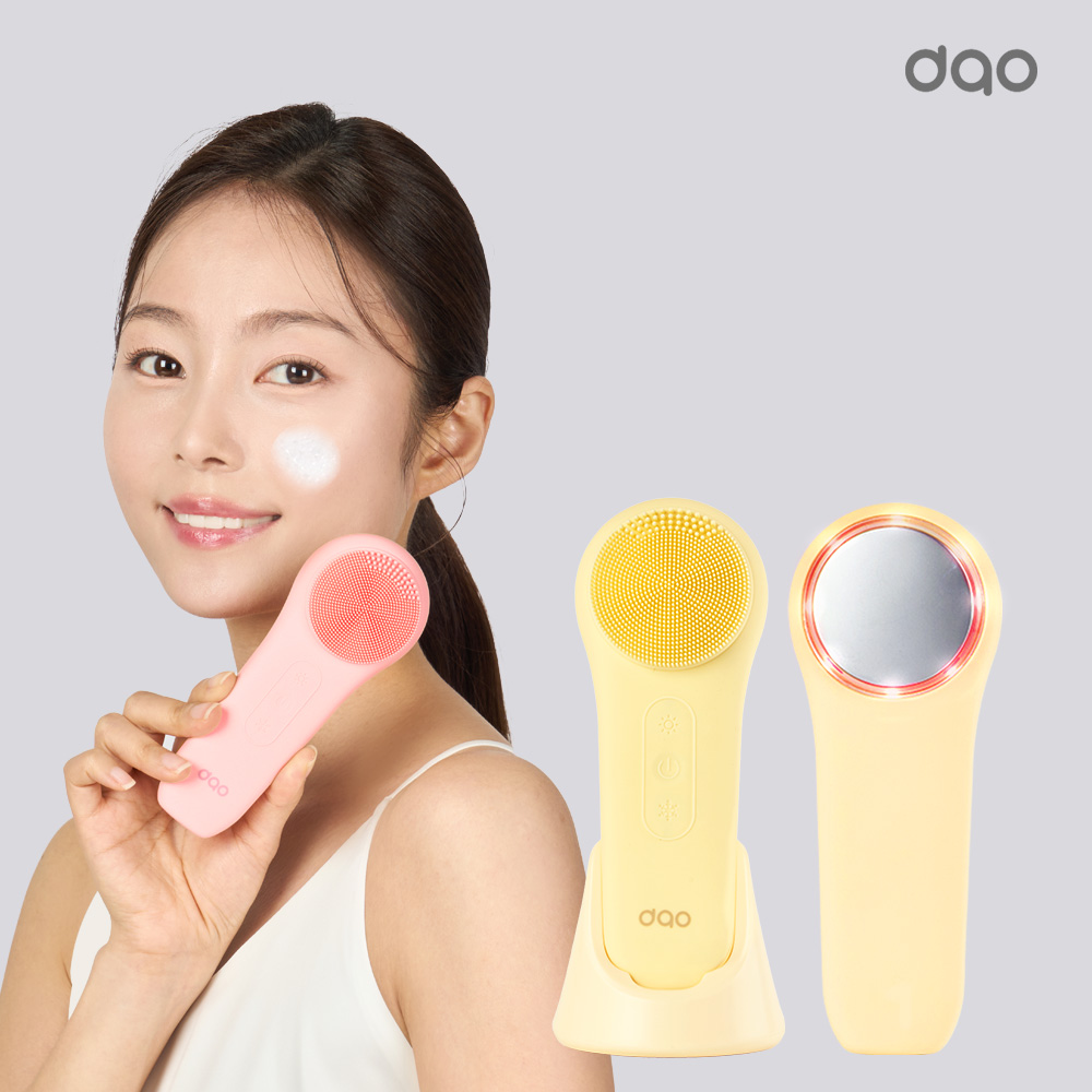 글로우텀 진동클렌저 LED테라피 온열 쿨링 실리콘브러쉬 진동세안기 피지제거 모공 클렌징