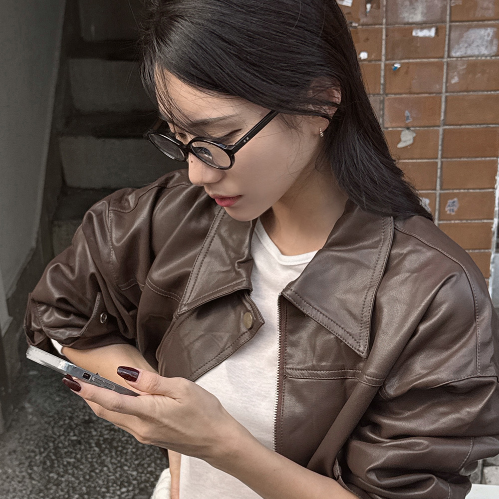 데일리 호피 라운드 뿔테 안경 - 상세 이미지 5