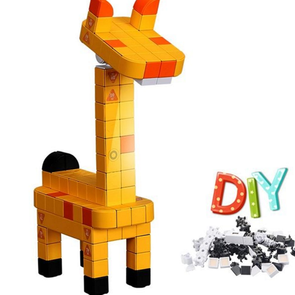 조립식 diy 블록 조명 변형 기린 블록 조명 조립형 공작 - 메인 이미지