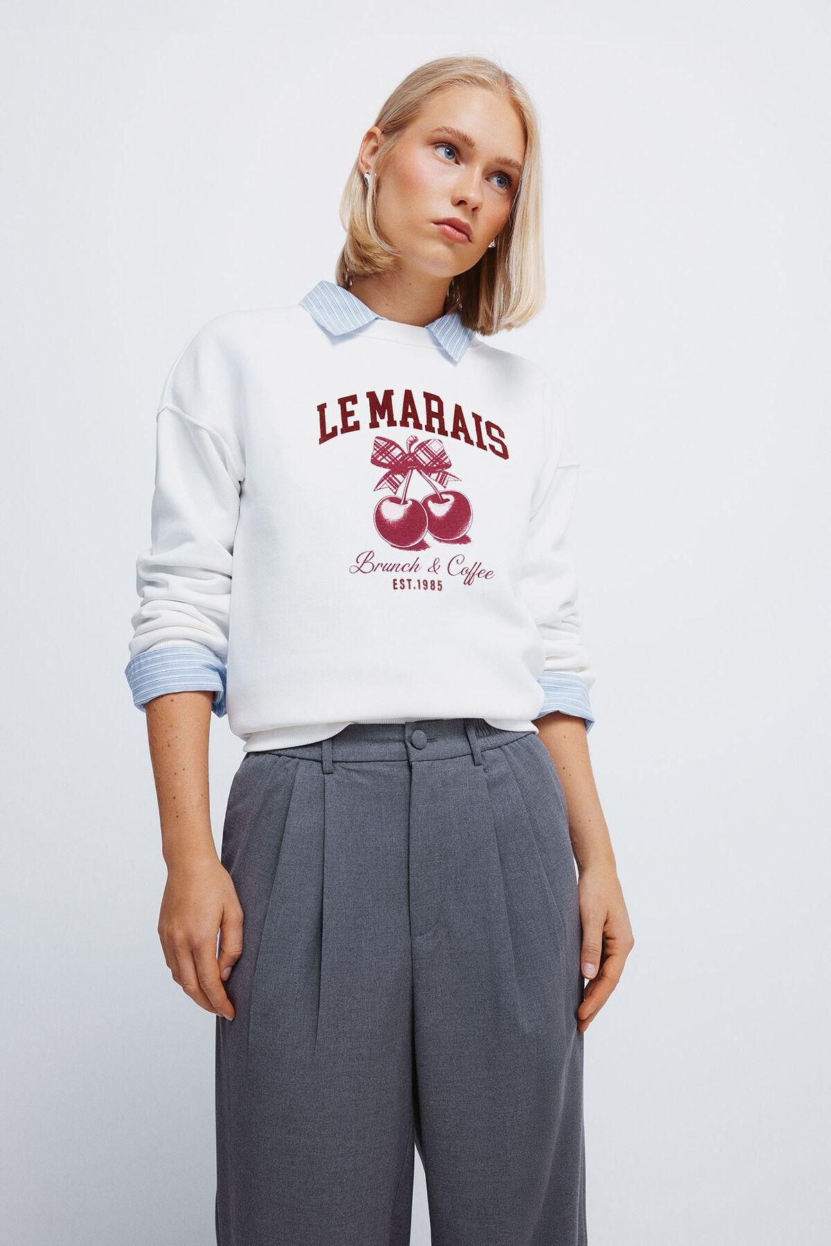 스프링필드 와이드 하이라이즈 밴딩 슬랙스 팬츠 6832086 GRIS - 상세 이미지 3