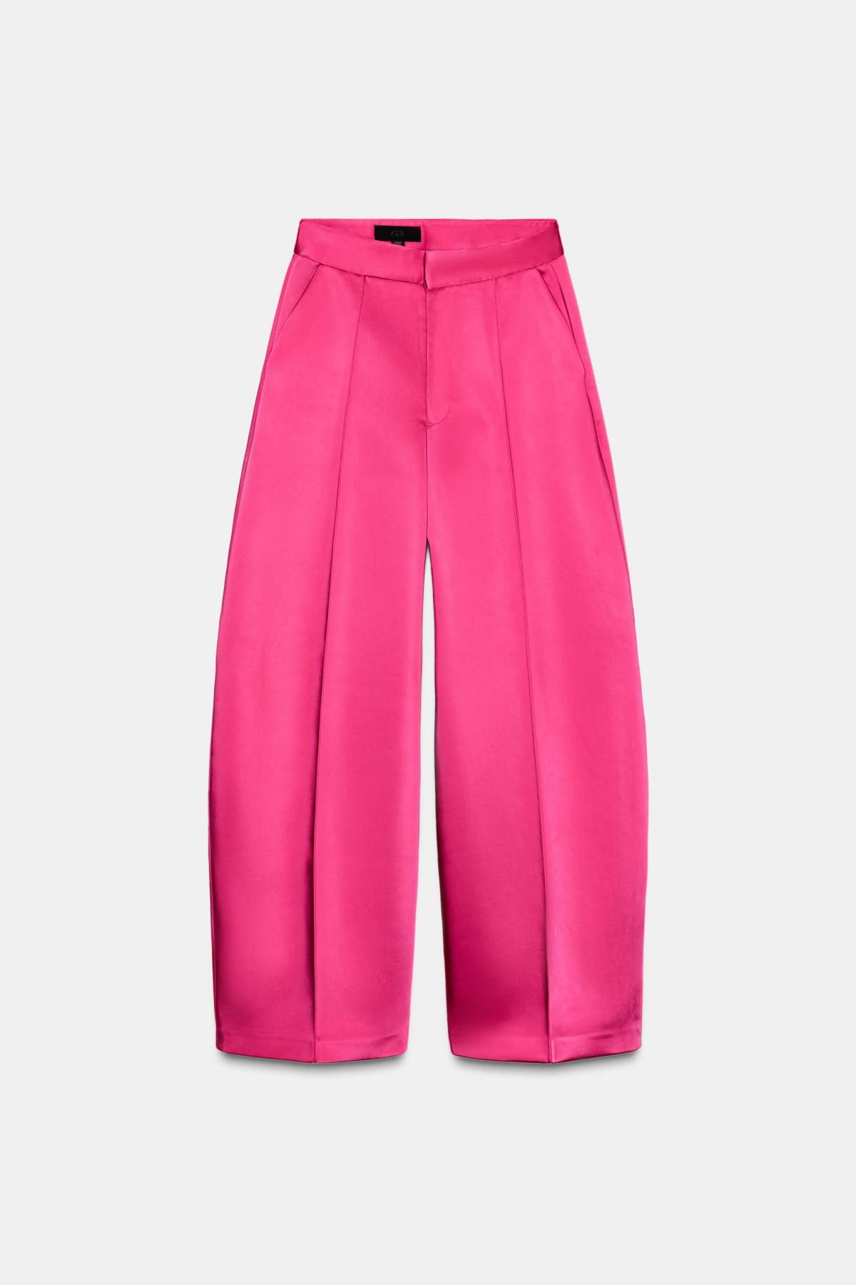 자라 새틴 하이웨이스트 벌룬 팬츠 핑크 1255/552 FUCHSIA - 상품 이미지