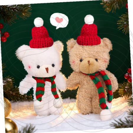 크리스마스 곰인형 산타모자 목도리 테디베어 연말선물 트리장식 귀여운