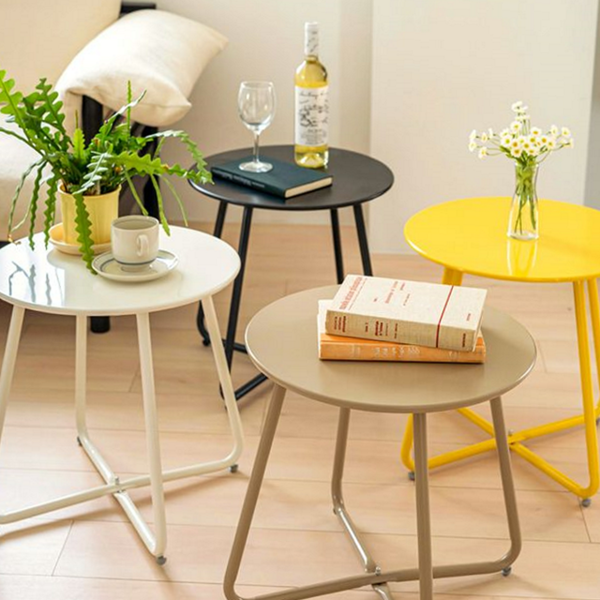 조립식 원형 사이드 테이블 미니 철제 사이드 테이블 빈티지 티테이블