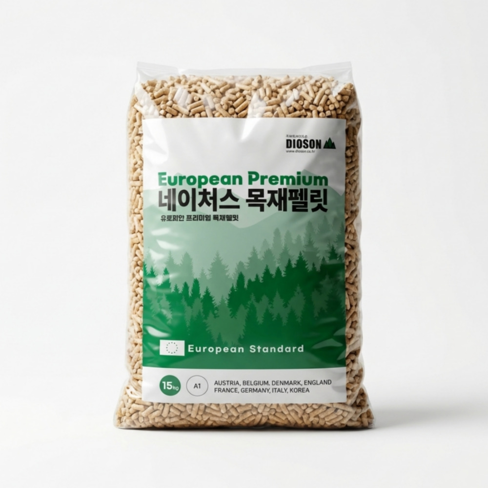 펠렛 난방용 난로용 캠핑 연료 펠릿 15kg, 1개