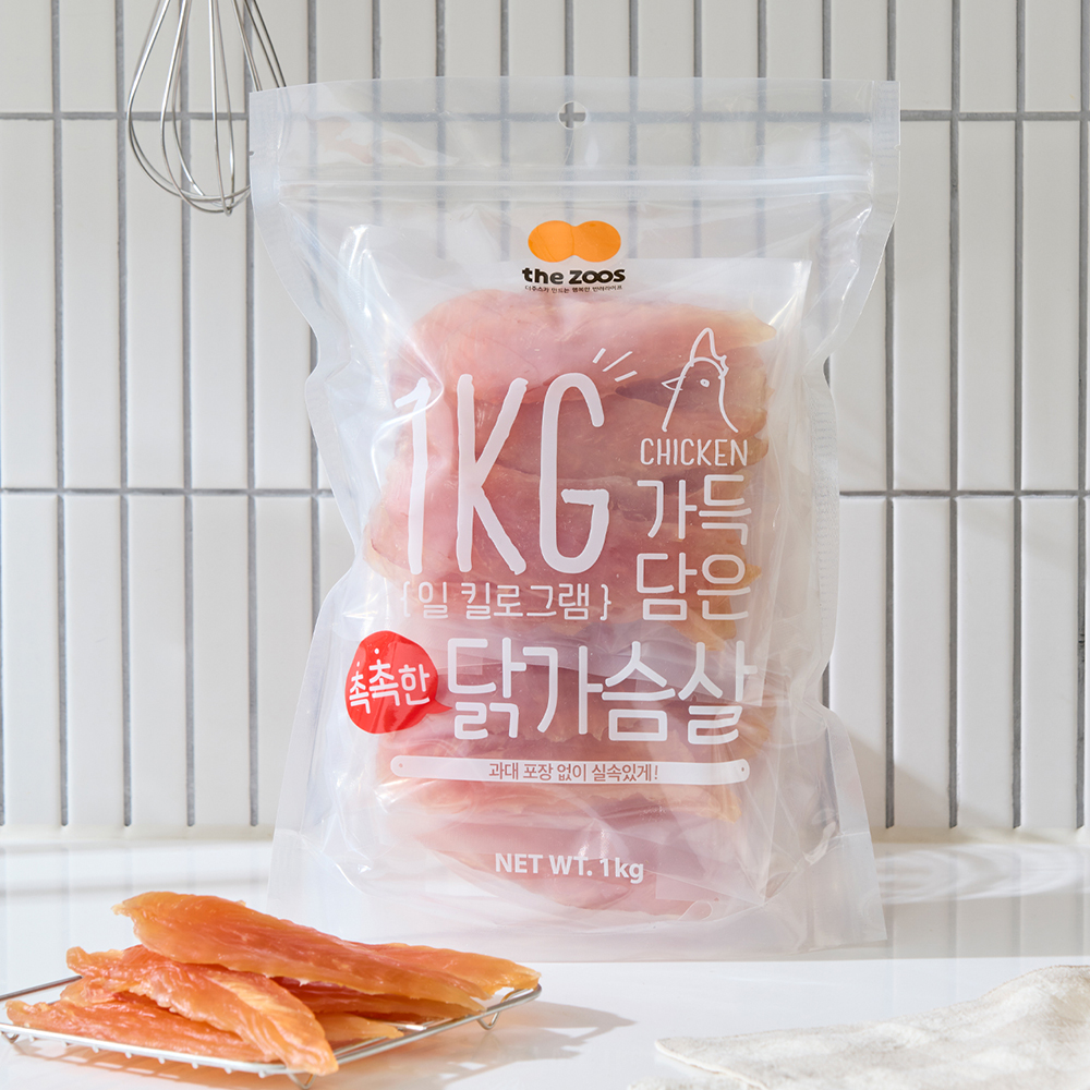 슈퍼츄 일킬로그램 강아지 대용량 간식 촉촉한닭가슴살+터키츄 링S, 1kg, 1개 - 상세 이미지 2