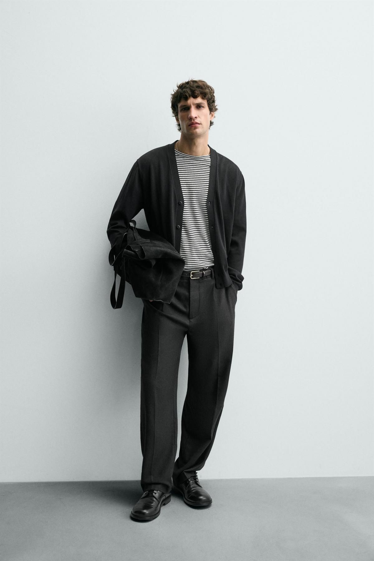 자라 프리미엄 레더 스웨이드 블랙 토트백 3312/720 BLACK - 상세 이미지 2