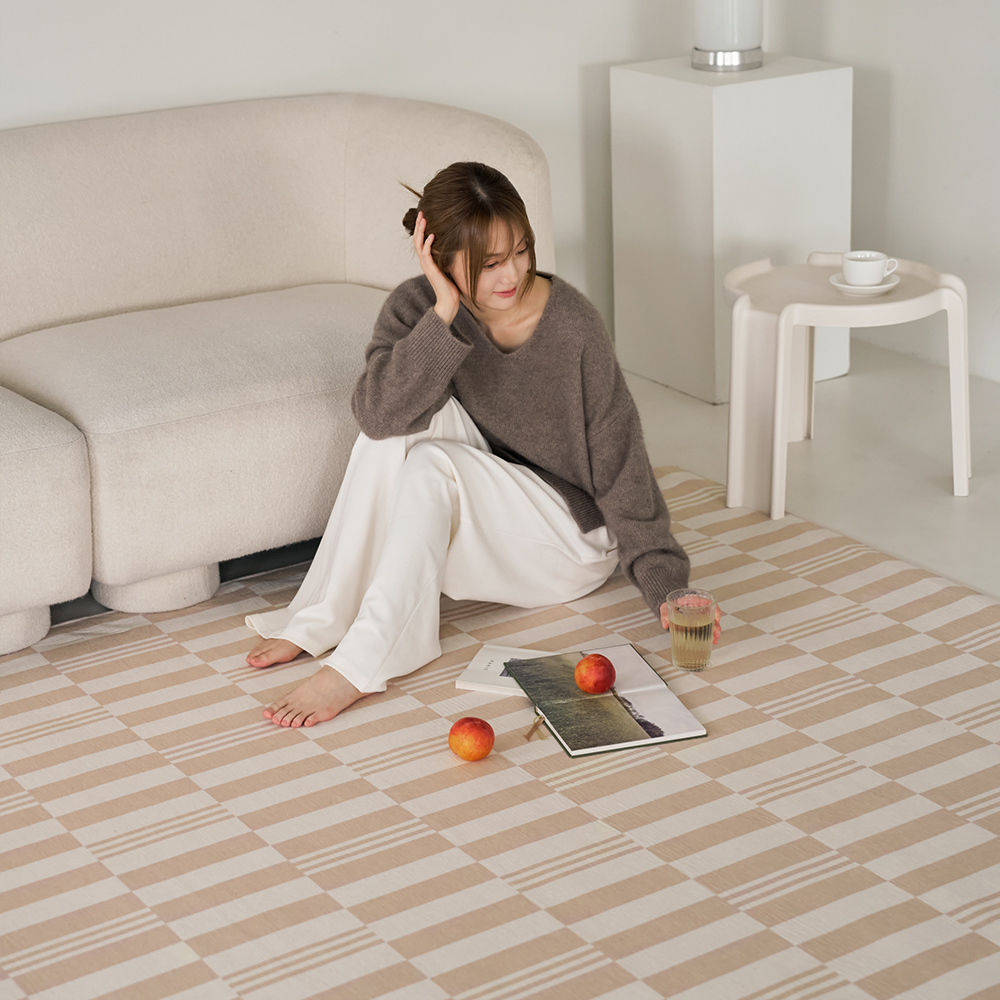 먼지없는 거실 러그 단모 사계절 빈티지 침대 카페트 100x150