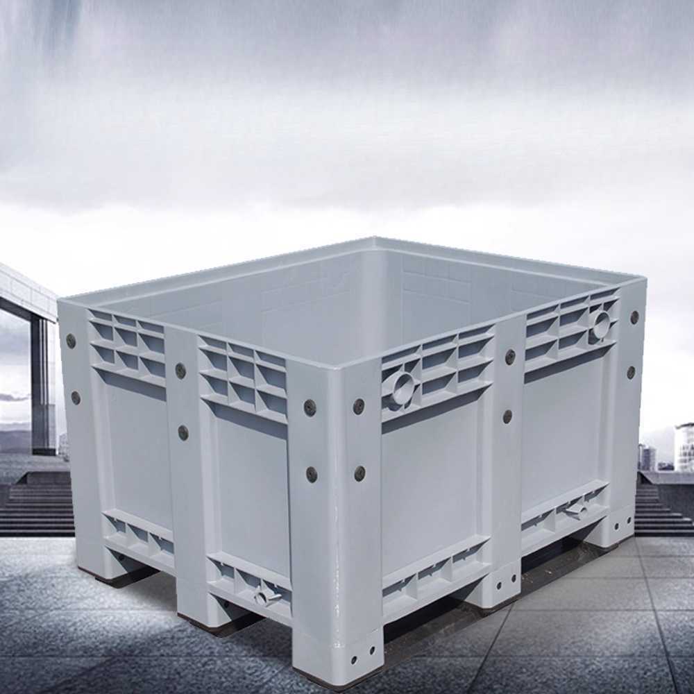 플라스틱 컨테이너 파렛트 대형 적재용 물류 운반대 1200x1000x760mm (망사형-블루) - 상세 이미지 5