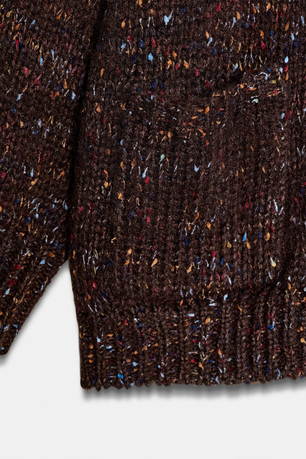 자라 오버사이즈 브이넥 니트 카디건 9874/101 DARK BROWN - 상세 이미지 5