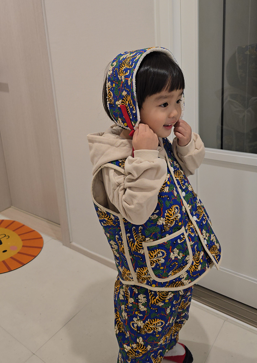 호작도 퀼팅조끼 패딩조끼