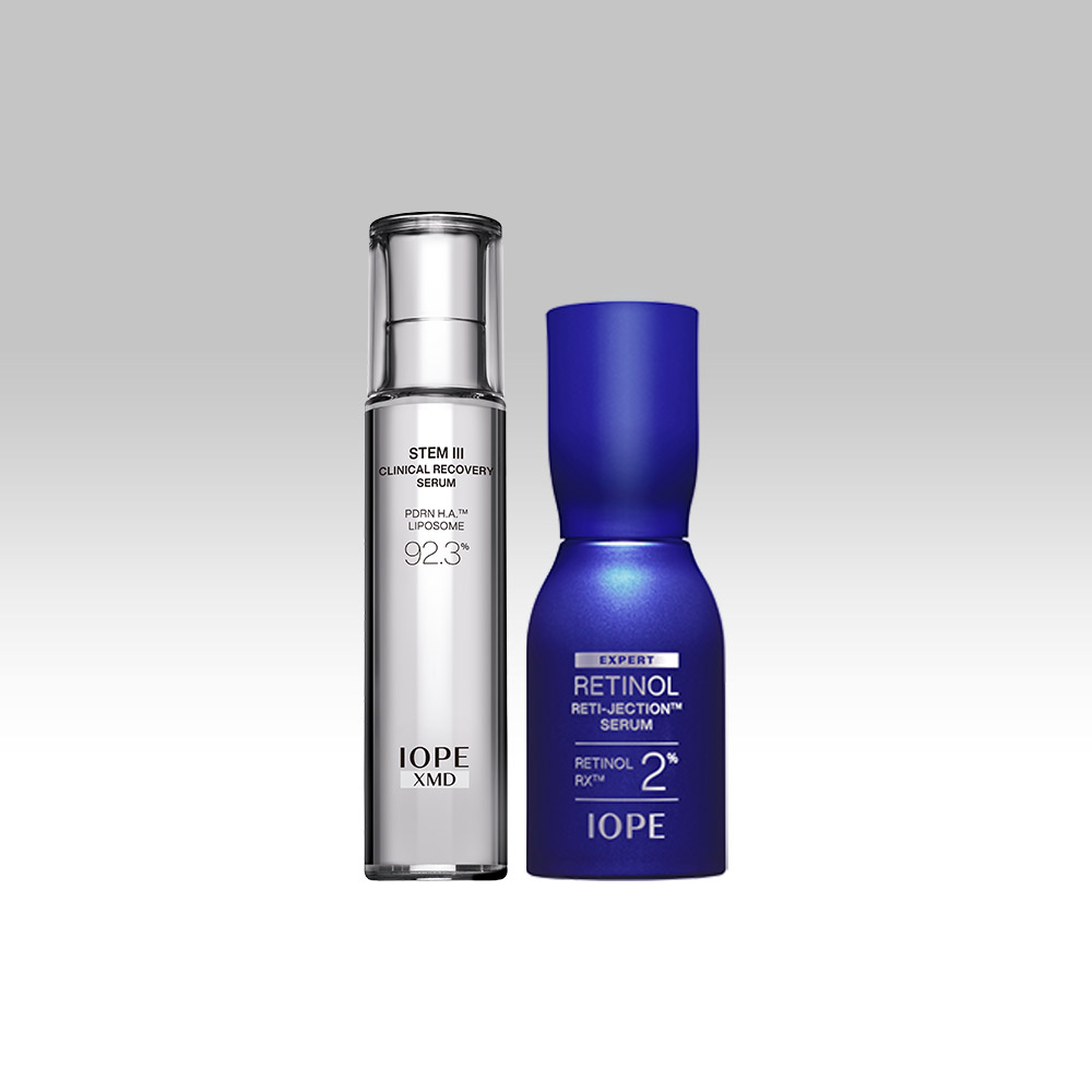 [네이버 단독] 아이오페 XMD스템3 세럼 50ml + 레티놀 레티젝션 세럼 50ml - 상품 이미지