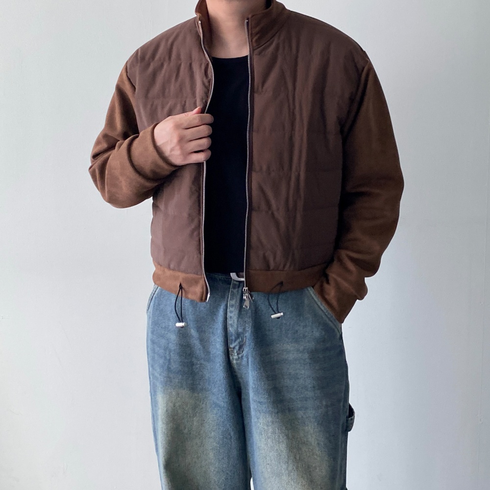 하이넥 남자크롭가디건 집업 오버핏 겨울 짚업 숏 정장가디건 이미지 6