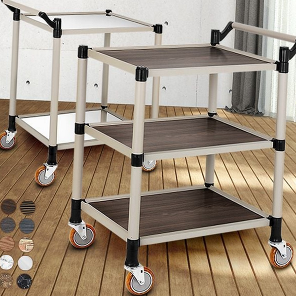 업소용 이동식 서빙 카트 알루미늄 이동식 웨건 저소음 2단 3단