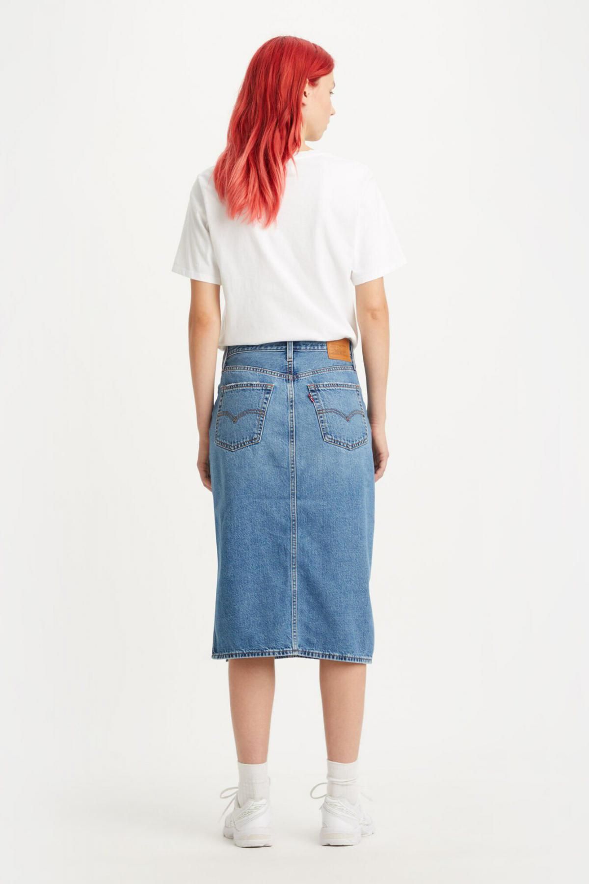 리바이스 데님 미디 스커트 사이드슬릿 Levis 7180646 AZUL - 상세 이미지 2