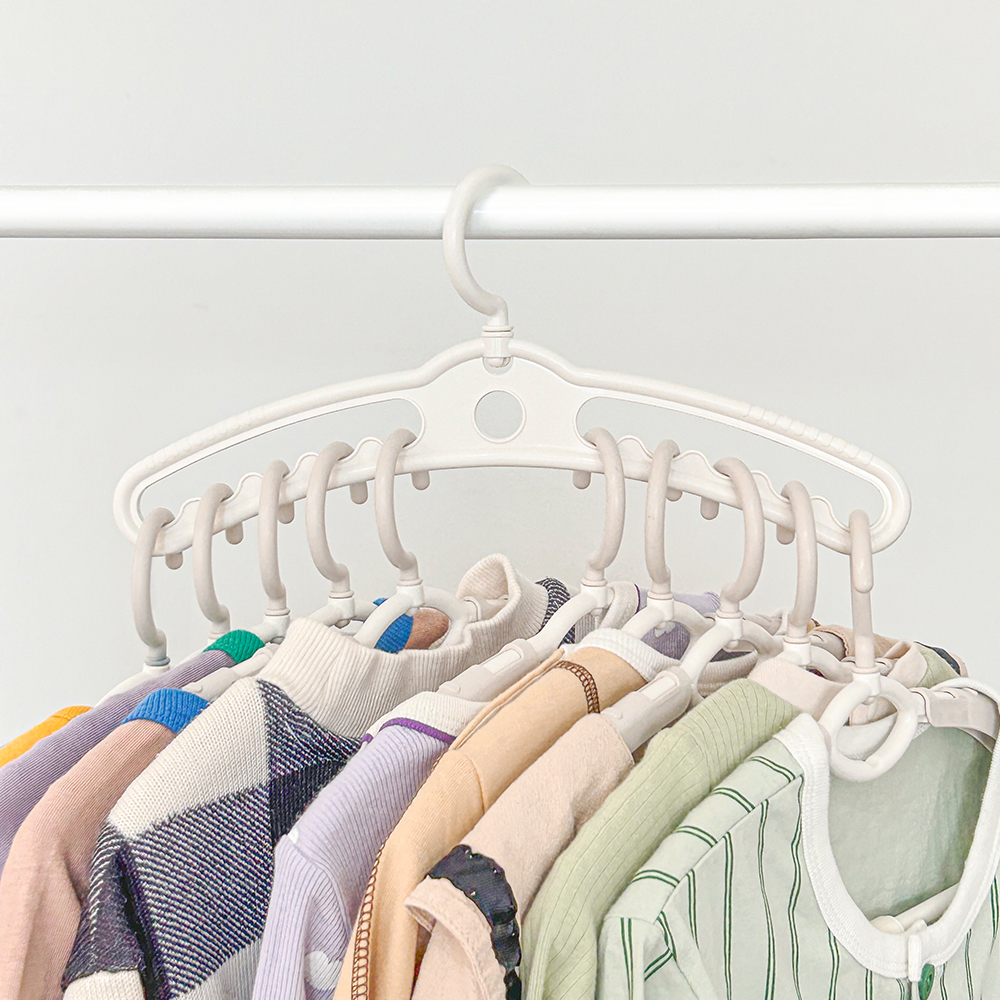 뉴코코맘 360도 회전 아기옷걸이 8P 길이조절 새싹 유아옷걸이 어린이 신생아 바지걸이