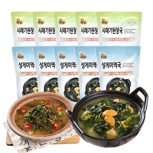 미당 시래기 된장국 5팩 + 성게 미역국 5팩 - 상품 이미지