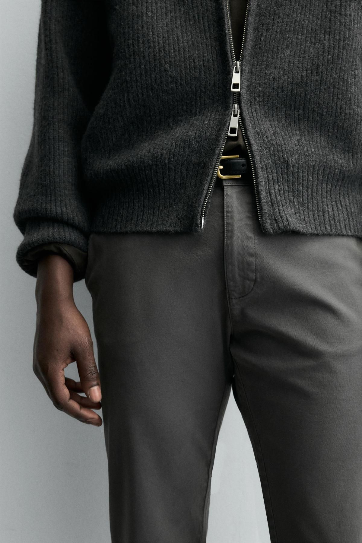 자라 테크니컬 스키니핏 치노 팬츠 6786/370 ANTHRACITE GREY - 상세 이미지 5