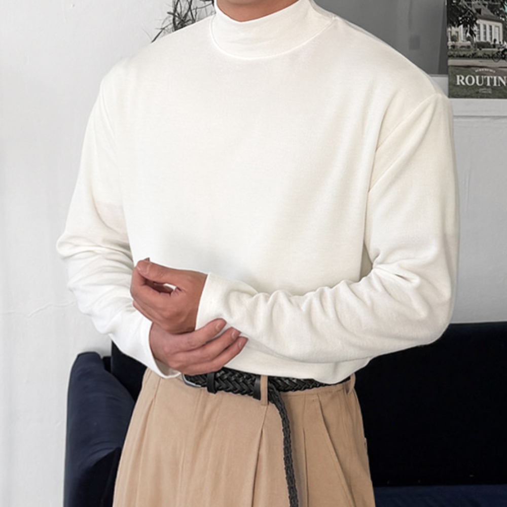 1+1 남자 스튜 겨울 반목 반폴라 반목폴라 니트 긴팔티 - 상세 이미지 4