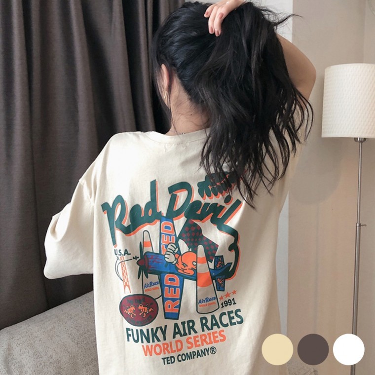 오버핏티셔츠 박스핏티셔츠 앞뒤프린팅 오버핏 티셔츠 URD-354 - 상품 이미지