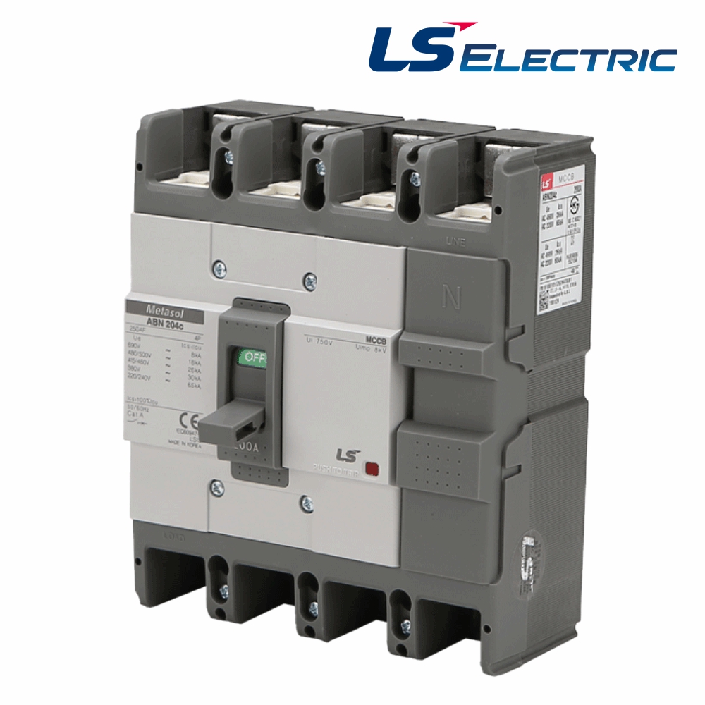 산업용 Metasol MCCB 배선차단기 ABN 204C 200A 4P 65kA LS일렉트릭 - 상품 이미지