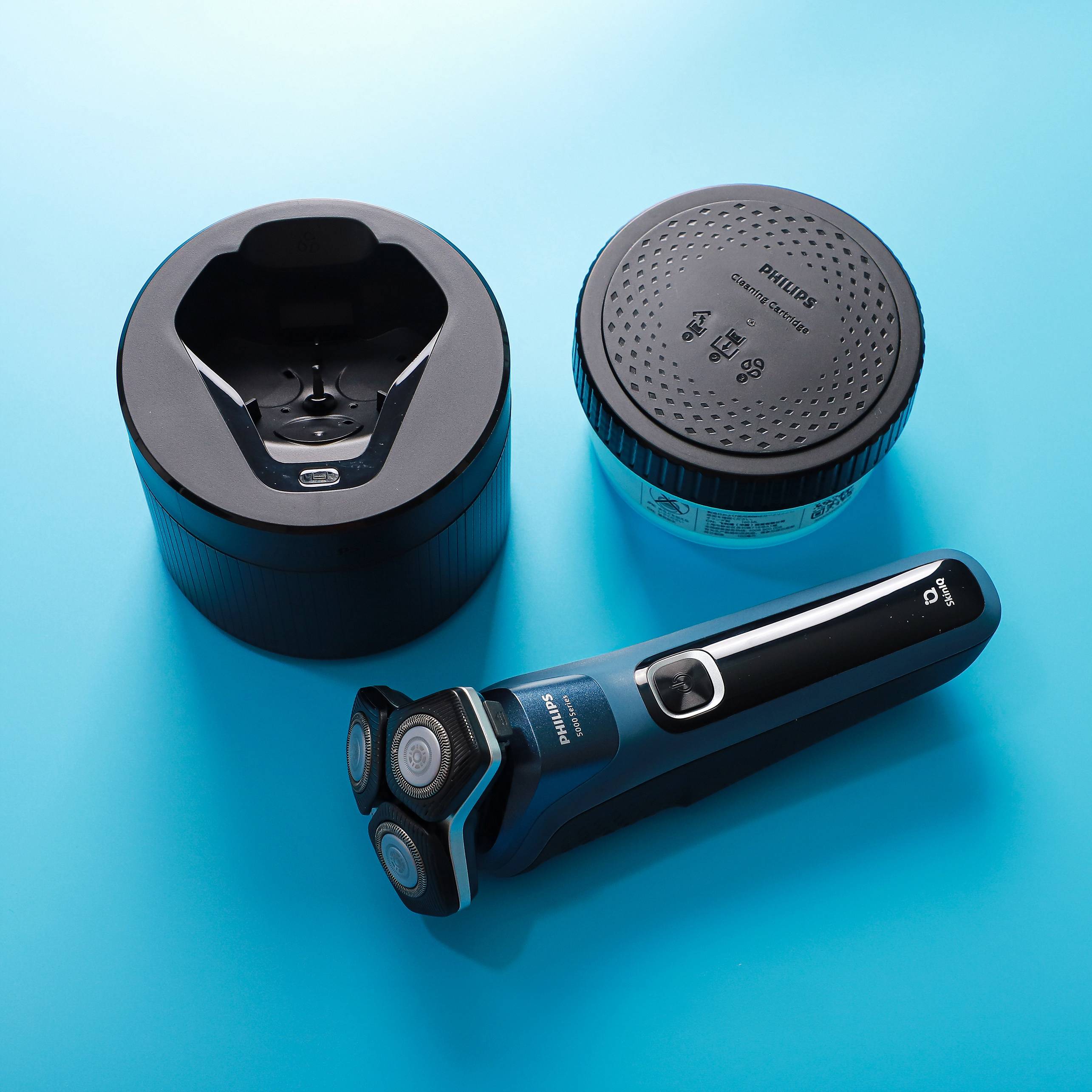 필립스 전기면도기 세척기 무선 자동 세정 클렌징팟 S5000 S7000 S9000 SkinIQ 제품 이미지