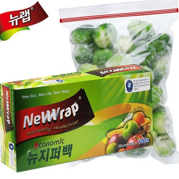 냉동용 다회용 지퍼 백 냉장용 대용량 지퍼 백 30x35 100매 - 상품 이미지