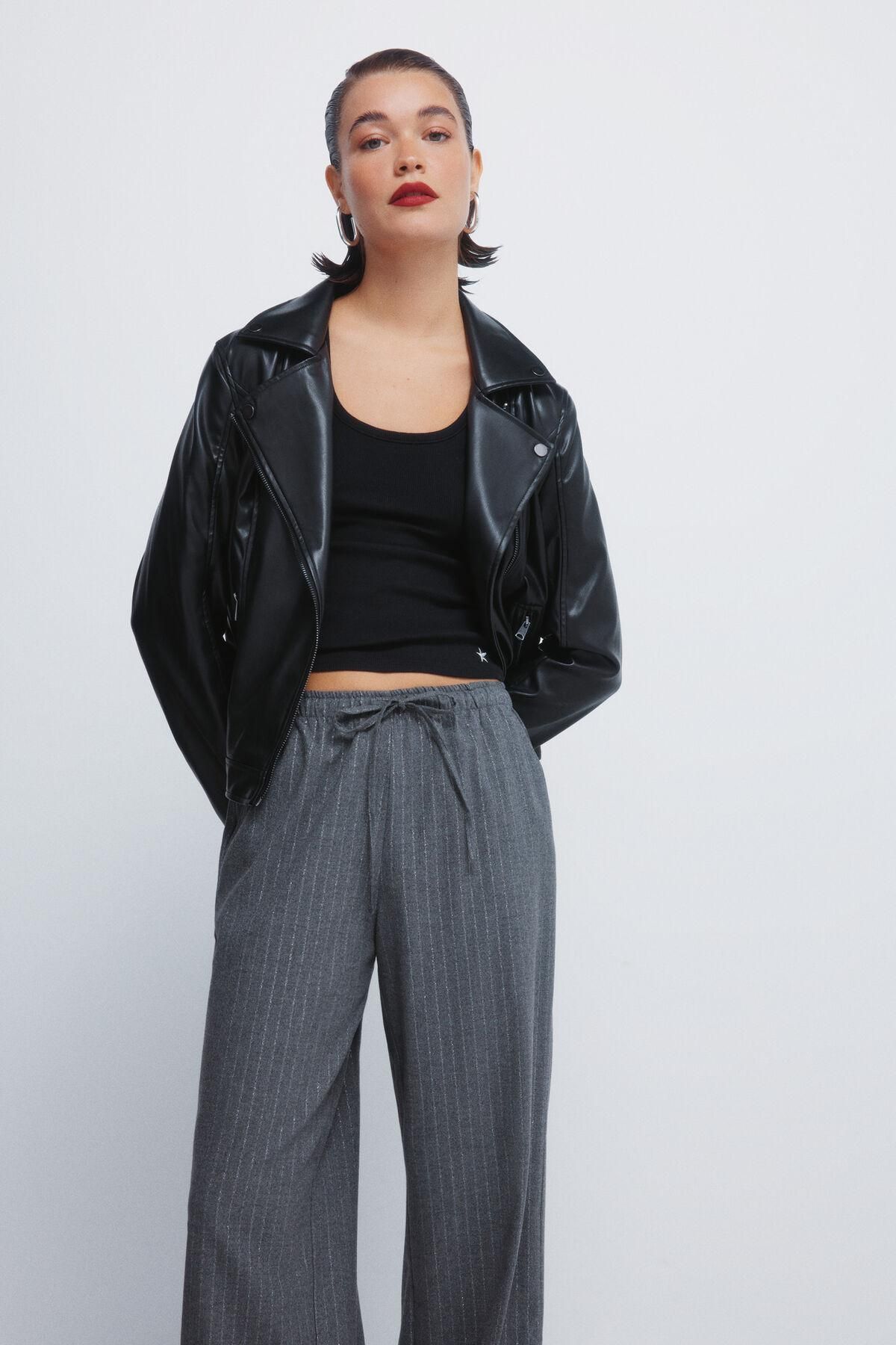 스프링필드 와이드핏 조거 팬츠 스트라이프 루렉스 6832094 GRIS - 상세 이미지 3