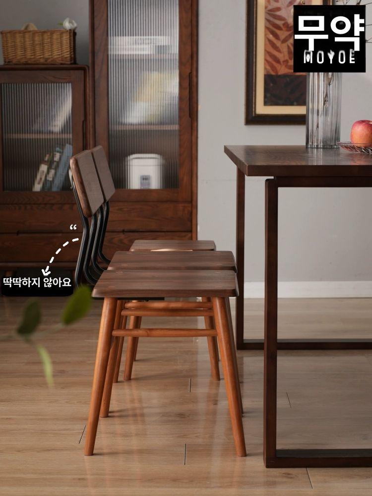 원목 의자 고무나무 식당 카페 다이닝 체어 거실 인테리어 - 상세 이미지 4