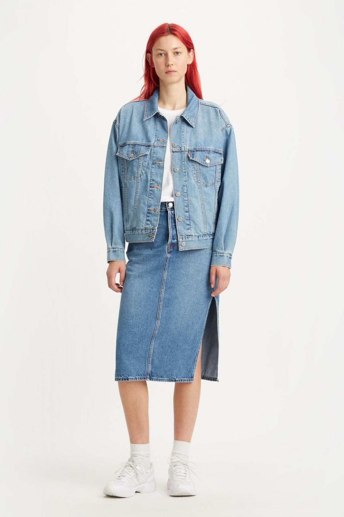 리바이스 데님 미디 스커트 사이드슬릿 Levis 7180646 AZUL - 상품 이미지