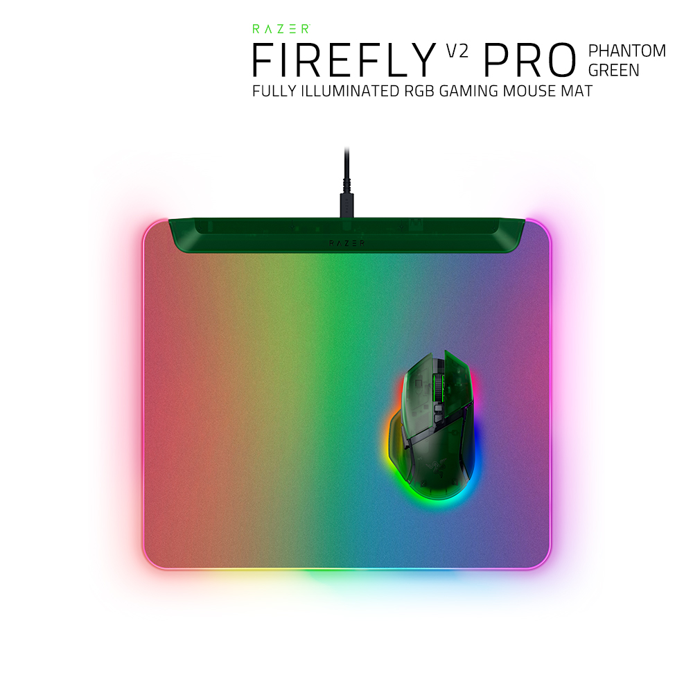 레이저코리아 파이어플라이 V2 Pro 게이밍 마우스패드 팬텀 그린 에디션 - 상품 이미지