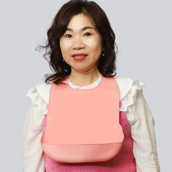 용 성인용 턱받이 식사용 실리콘 턱받이 식사 방수 - 상품 이미지